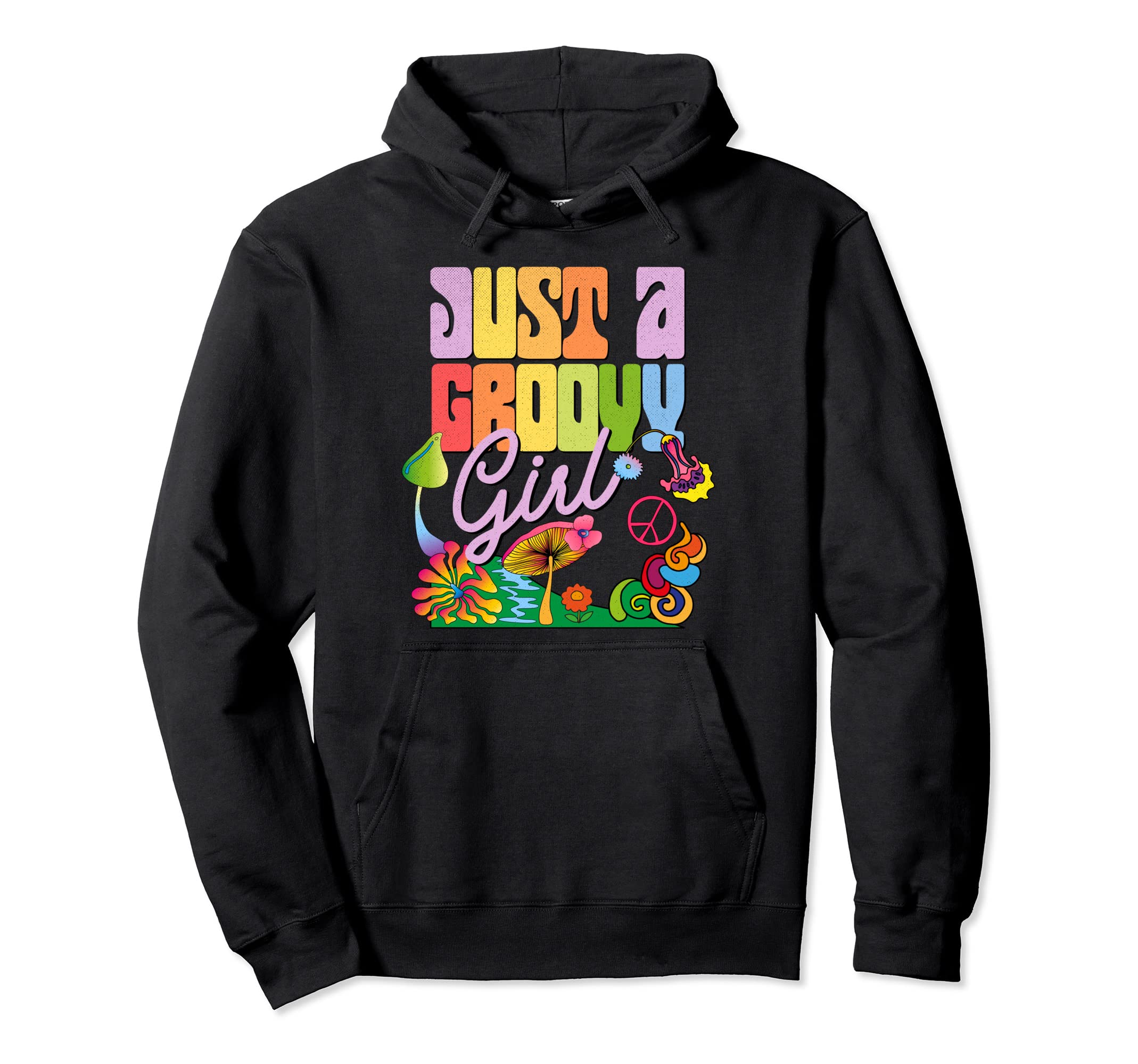 Just Groovy 70S Mushroom Hippie Y2K Hoodie - Minimalist Print for Adults - T-Shirt, Sweatshirt, Hoodie