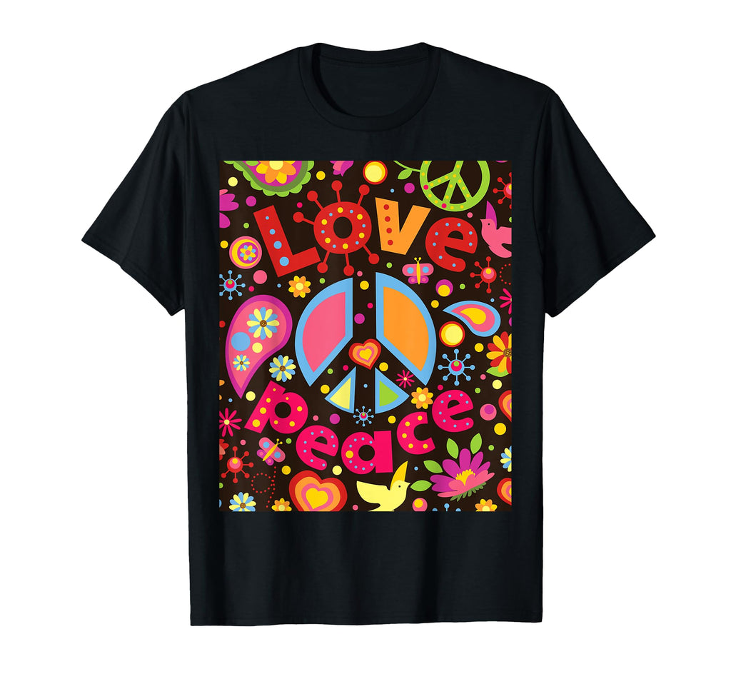 Peace Sign Love 70S Hippie Costume T-Shirt - Graphic Print Unisex - T-Shirt, Sweatshirt, Hoodie