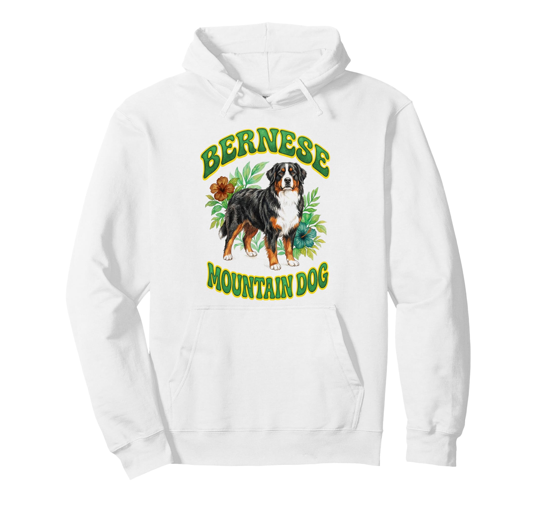 Bernese Mountain Dog Groovy Hoodie - Casual Everyday Wear for Adults - T-Shirt, Sweatshirt, Hoodie