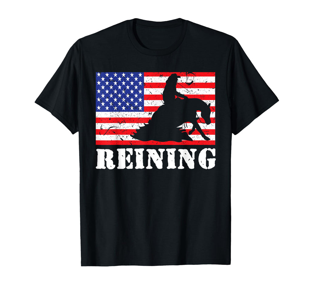 Distressed Reining Horse Usa T-Shirt - Minimalist Print for Adults - T-Shirt, Sweatshirt, Hoodie