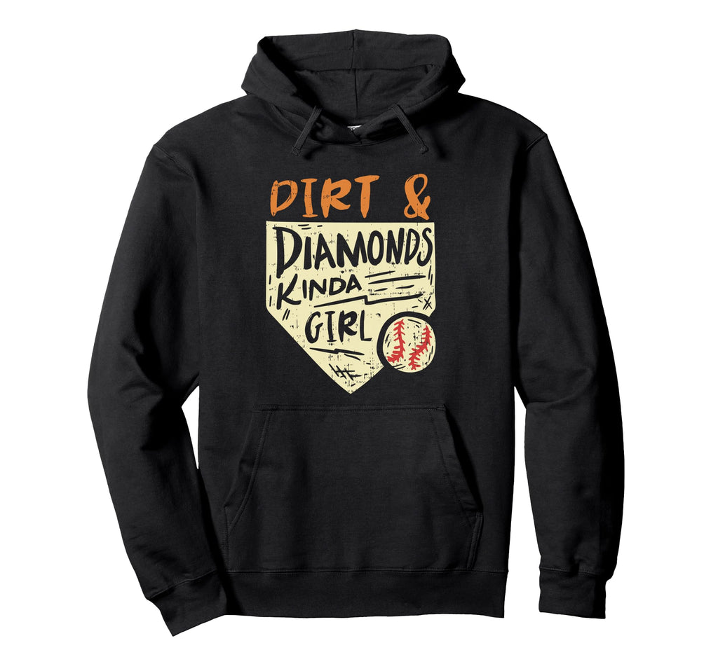 Fun Softball Baseball Dirt Diamonds Hoodie - Custom Art Print for Adults - T-Shirt, Sweatshirt, Hoodie