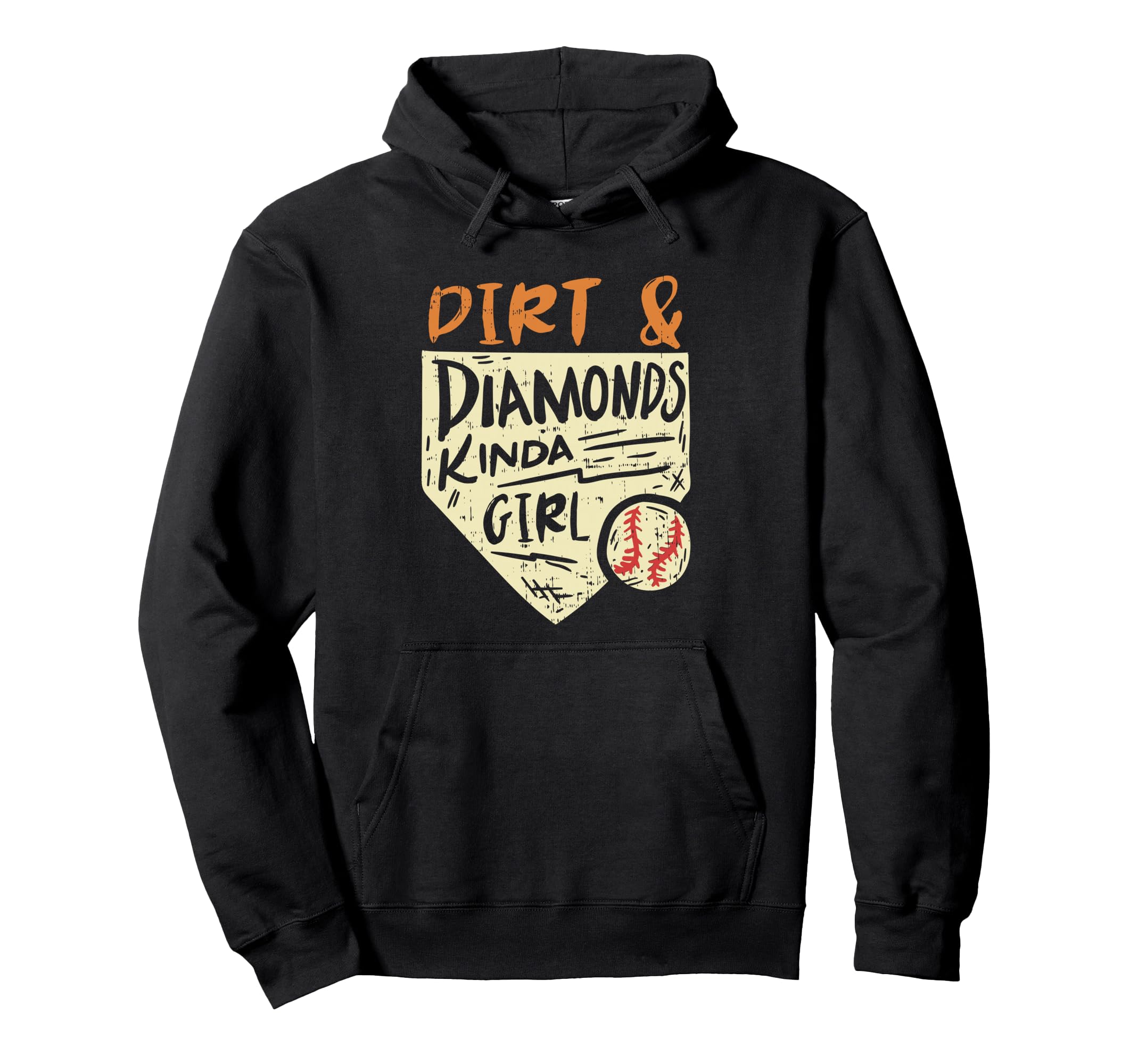 Fun Softball Baseball Dirt Diamonds Hoodie - Custom Art Print for Adults - T-Shirt, Sweatshirt, Hoodie