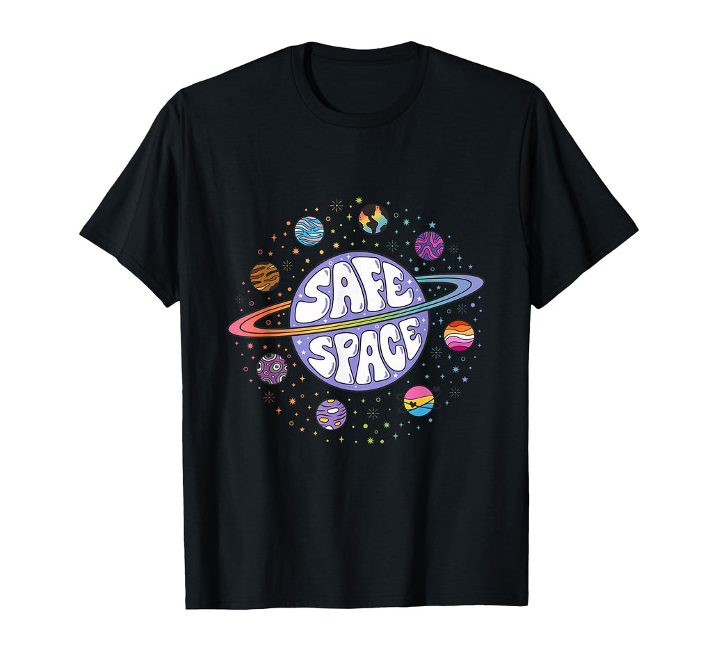 Rainbow Planets Safe Space T-Shirt - Casual Everyday Wear Men Women - T-Shirt, Sweatshirt, Hoodie