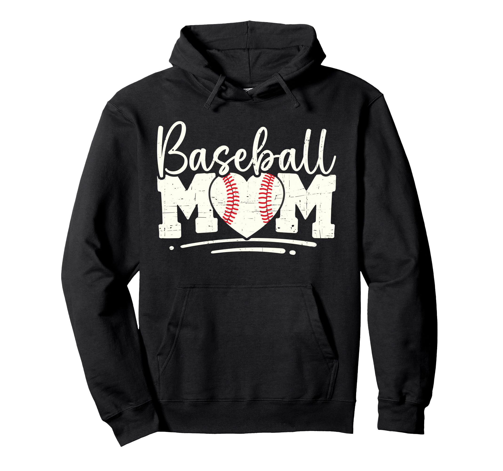 Baseball Mom Heart Mother Play Gift Hoodie - Novelty Apparel for Adults - T-Shirt, Sweatshirt, Hoodie