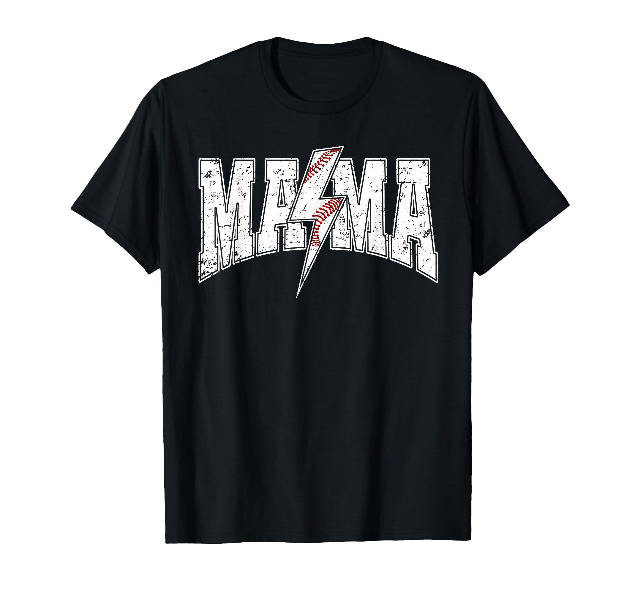 Mama Lightning Bolt Checkered Baseball T-Shirt - Aesthetic Graphic Unisex - T-Shirt, Sweatshirt, Hoodie