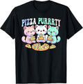 Funny pastel cat eating pizza cute kawaii party - Adult & Kids T-Shirts, Sweatshirts & Hoodies apparel design preview 1