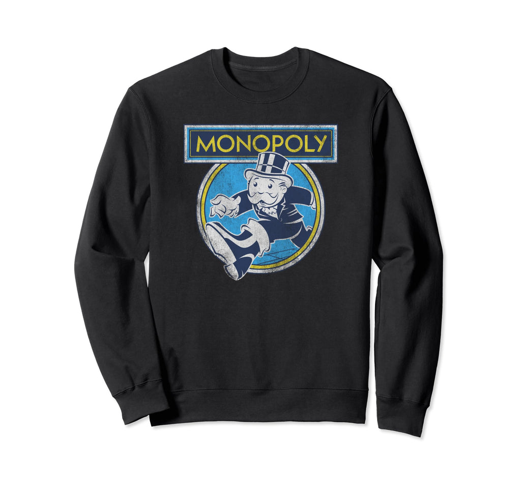 Monopoly Mr Monopoly Distressed Sweatshirt - Fun Novelty Design Men Women - T-Shirt, Sweatshirt, Hoodie