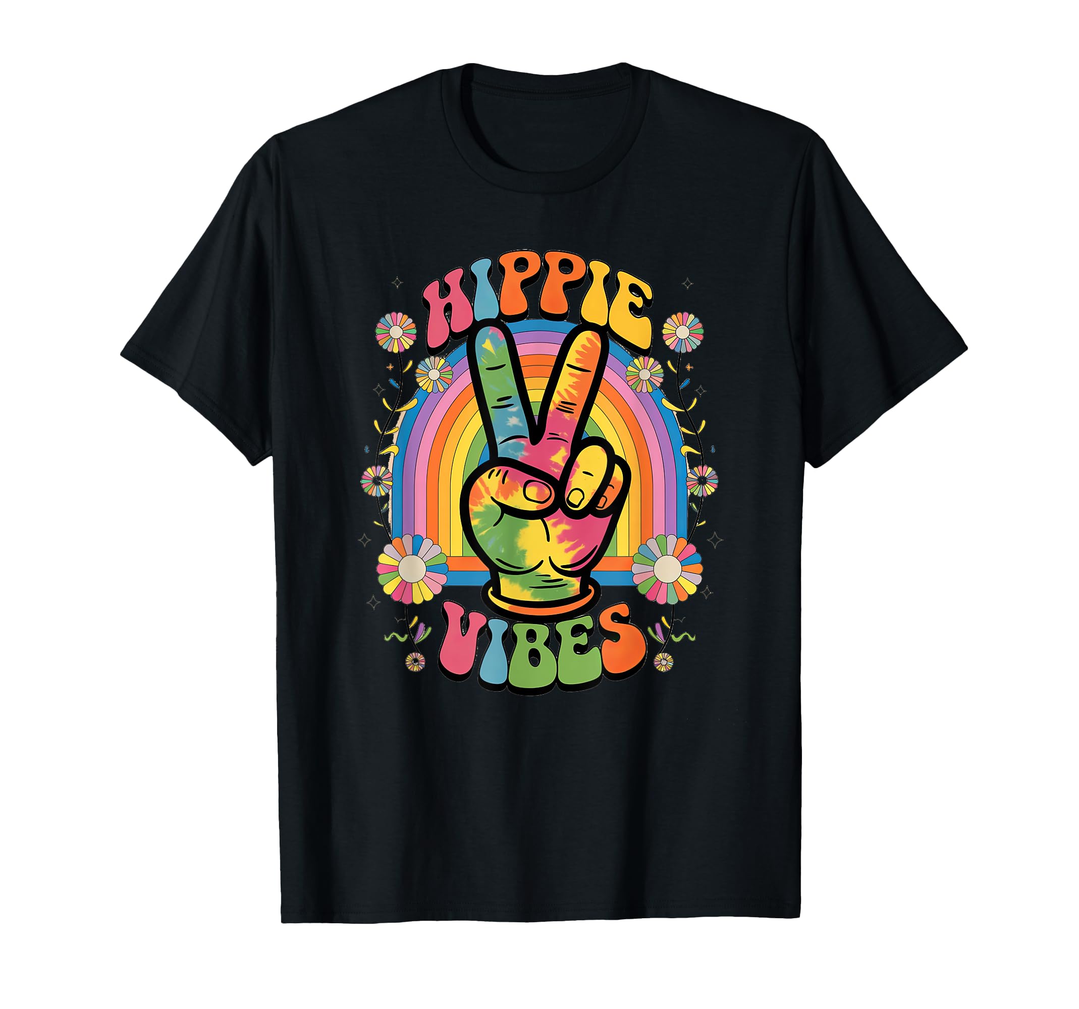 Groovy Hippie Vibes Flower Power T-Shirt - Minimalist Print for Adults - T-Shirt, Sweatshirt, Hoodie