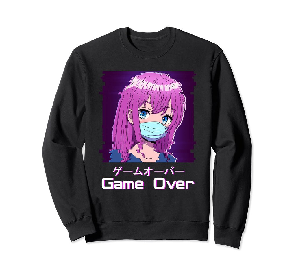 Game Over Japanese Vaporwave Sweatshirt - Graphic Print Men Women - T-Shirt, Sweatshirt, Hoodie