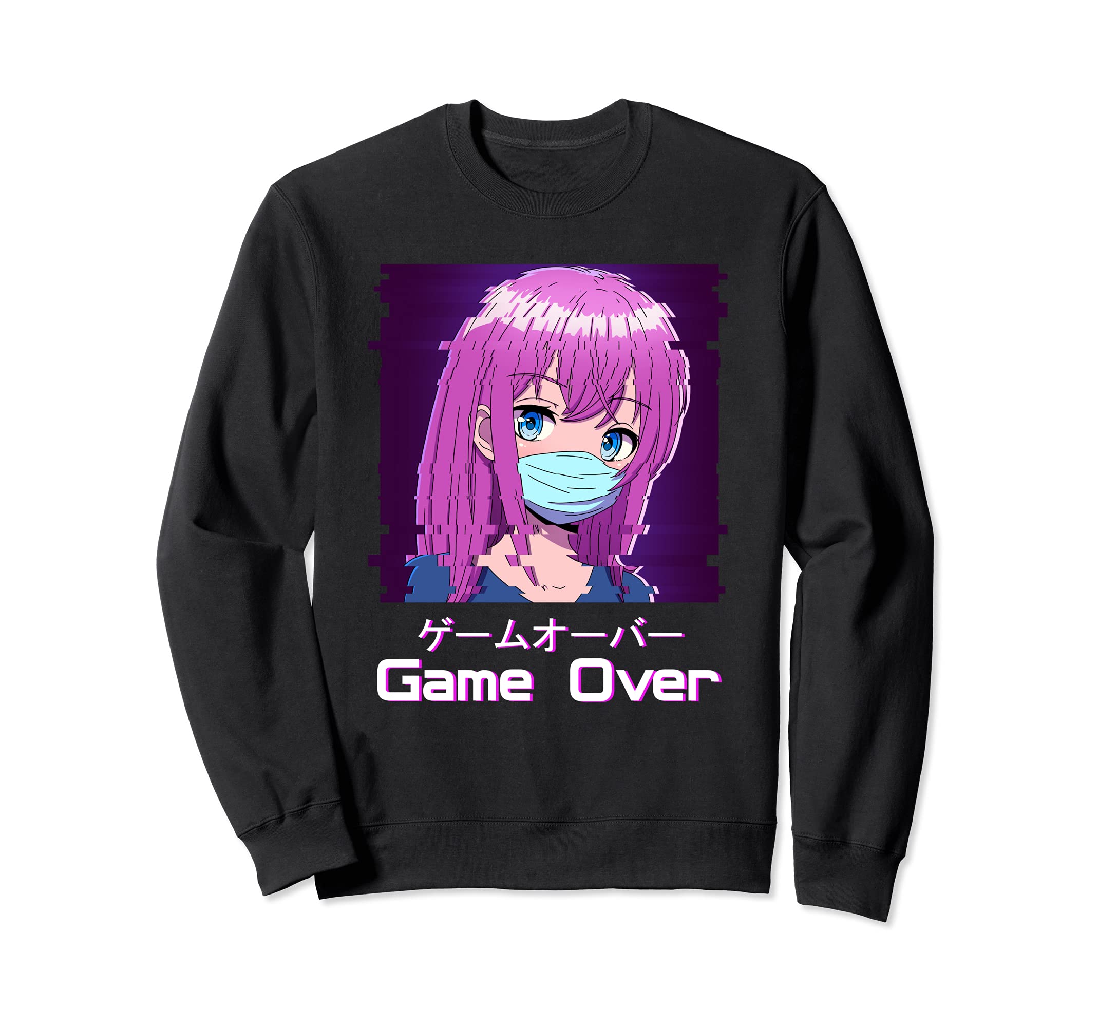 Game Over Japanese Vaporwave Sweatshirt - Graphic Print Men Women - T-Shirt, Sweatshirt, Hoodie