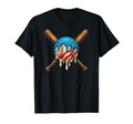 4Th July Baseball Drip Patriotic American T-Shirt - Unique Graphic Unisex - T-Shirt, Sweatshirt, Hoodie
