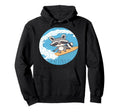 Kawaii Surfer Raccoon Steam Wave Casual Hoodie - Unique Graphic Men Women - T-Shirt, Sweatshirt, Hoodie