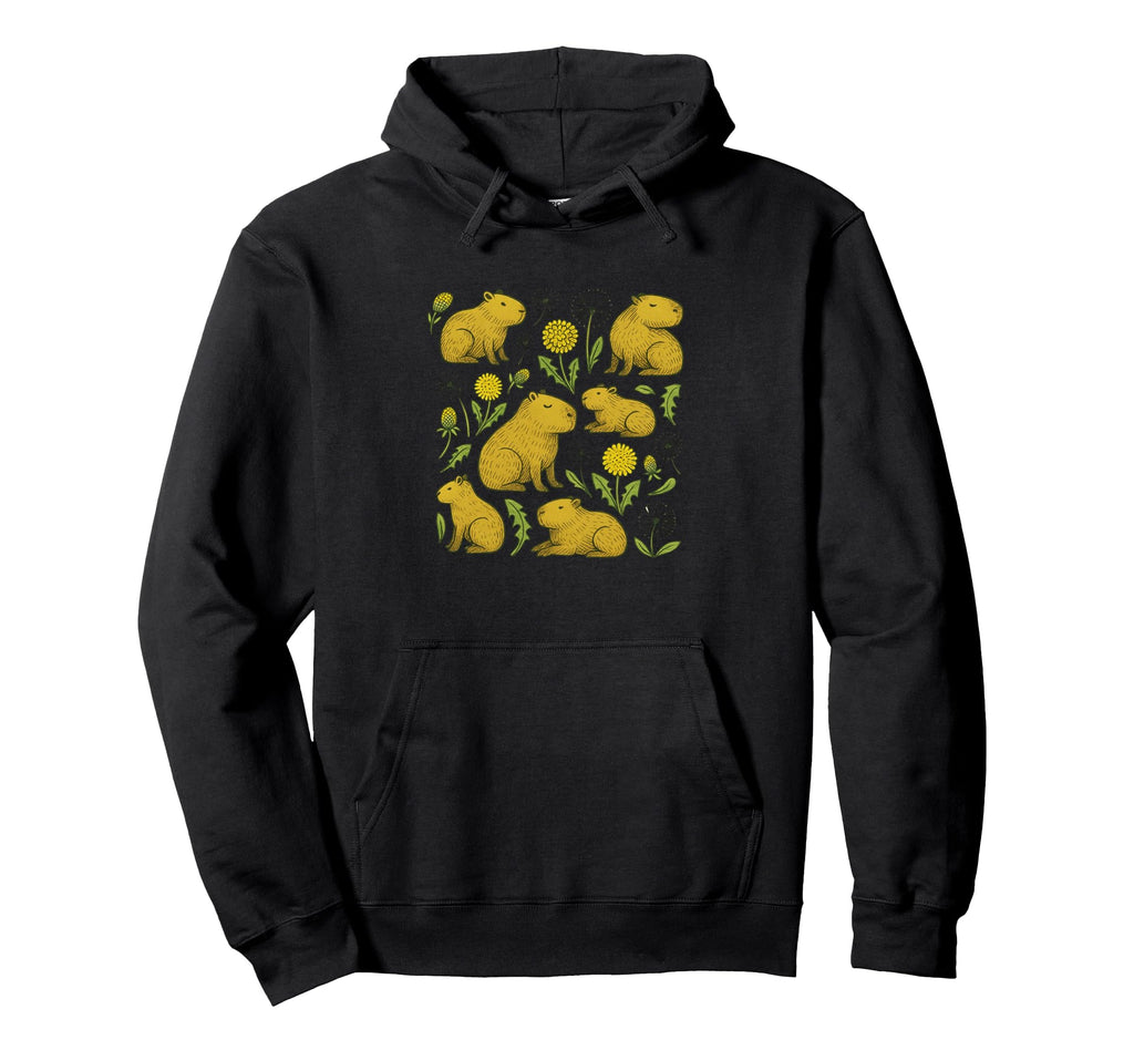 Capybara Nature Charm Forest Whimsy Hoodie - Unique Graphic Men Women - T-Shirt, Sweatshirt, Hoodie
