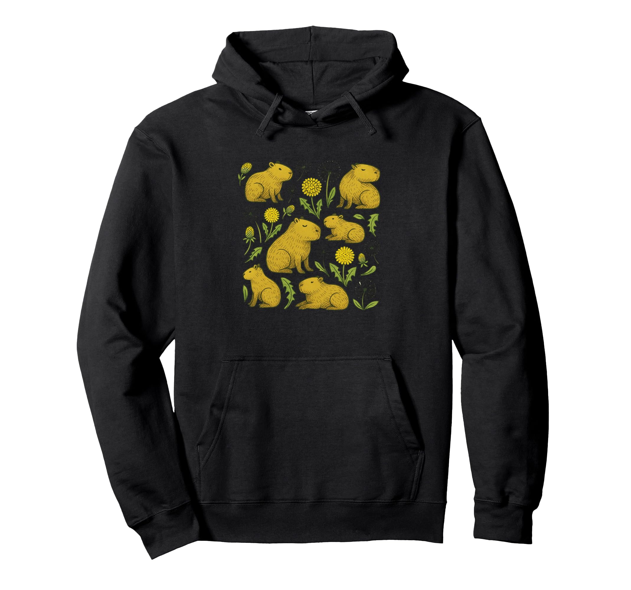 Capybara Nature Charm Forest Whimsy Hoodie - Unique Graphic Men Women - T-Shirt, Sweatshirt, Hoodie