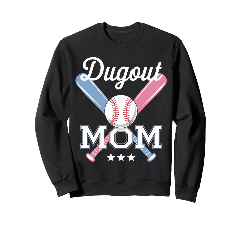 Dugout Mom Baseball Sweatshirt - Casual Everyday Wear for Adults - T-Shirt, Sweatshirt, Hoodie