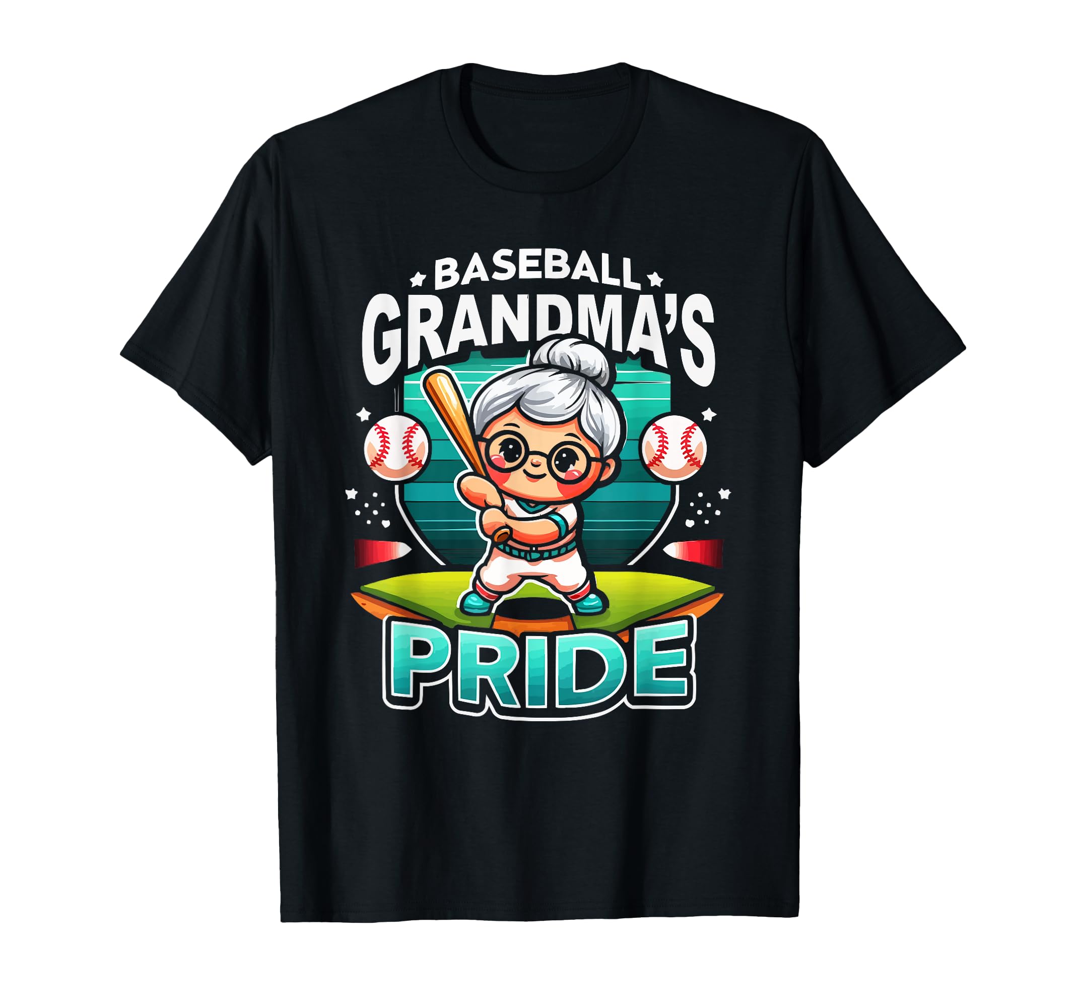 Baseball Grandma Grandmother Granny T-Shirt - Trendy Graphic Unisex - T-Shirt, Sweatshirt, Hoodie