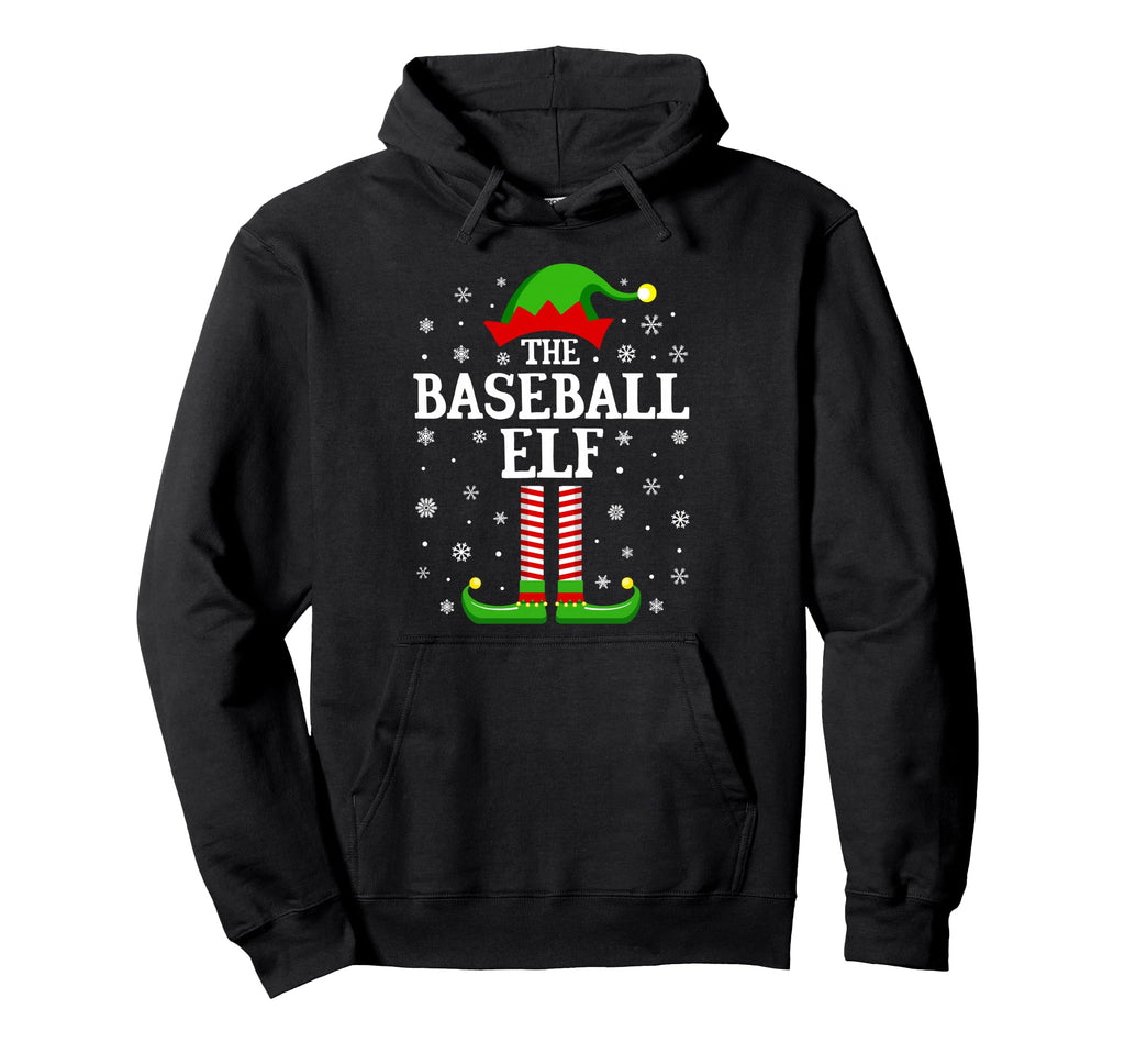 Baseball Elf Funny Family Matching Hoodie - Minimalist Print for Adults - T-Shirt, Sweatshirt, Hoodie