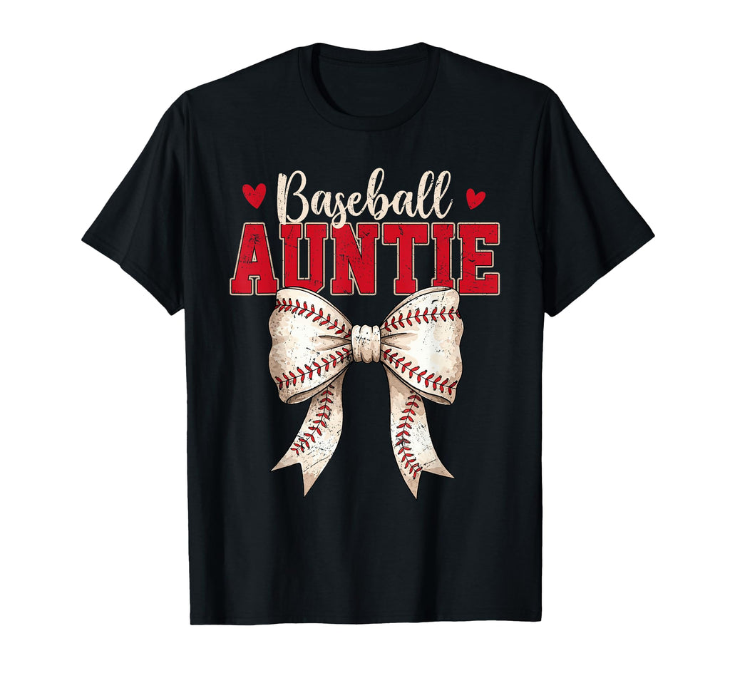 Baseball Auntie Coquette Bow Game T-Shirt - Aesthetic Graphic for Adults - T-Shirt, Sweatshirt, Hoodie