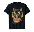 Cat Ramen Sunset Anime Kawaii Eating Noodles T-Shirt - Graphic Print Unisex - T-Shirt, Sweatshirt, Hoodie