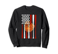 Baseball American Flag Softball Dad And Sweatshirt - Unique Graphic Unisex - T-Shirt, Sweatshirt, Hoodie