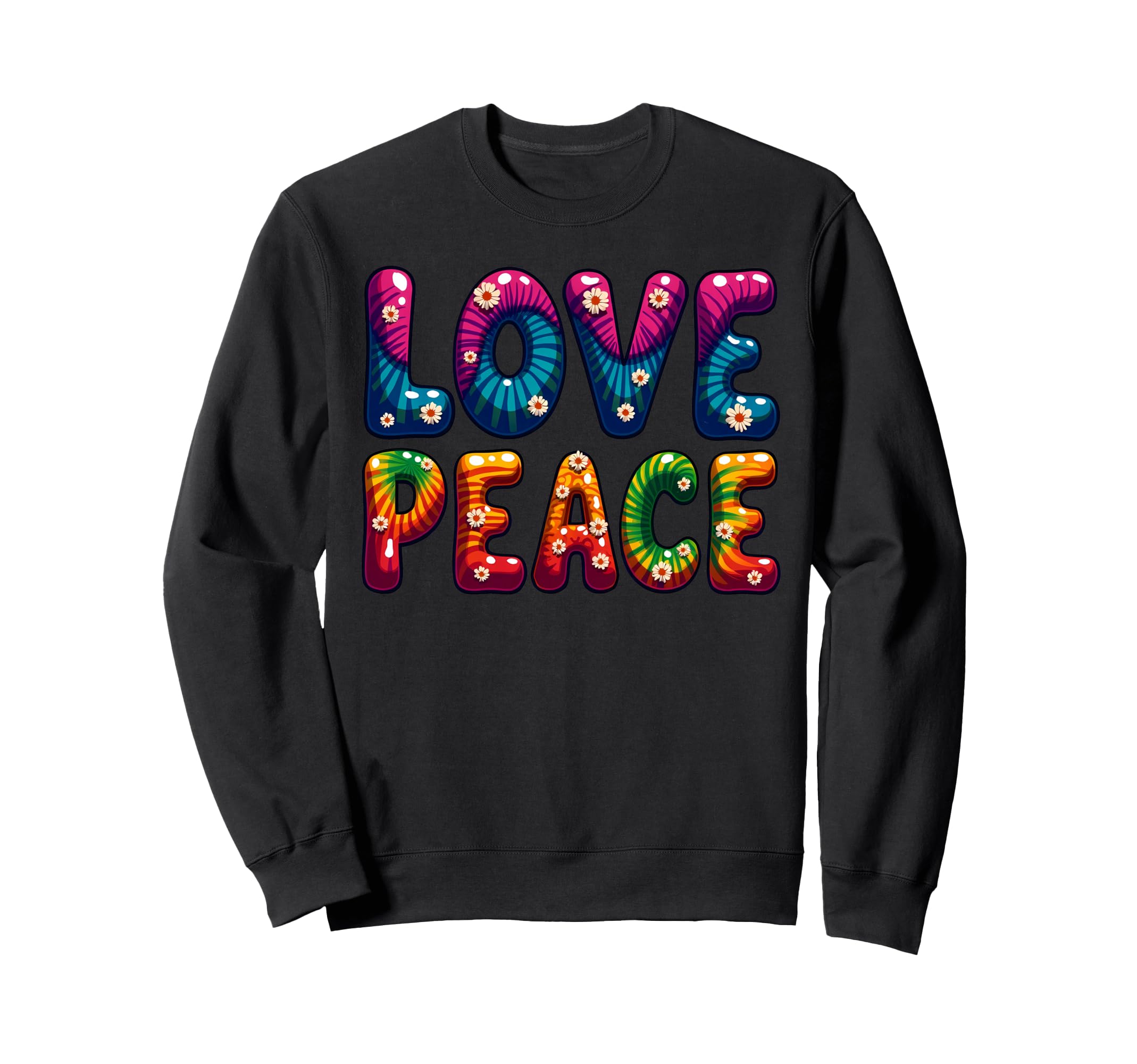 60S 70S Flower Power Groovy Love Sweatshirt - Custom Art Print Men Women - T-Shirt, Sweatshirt, Hoodie