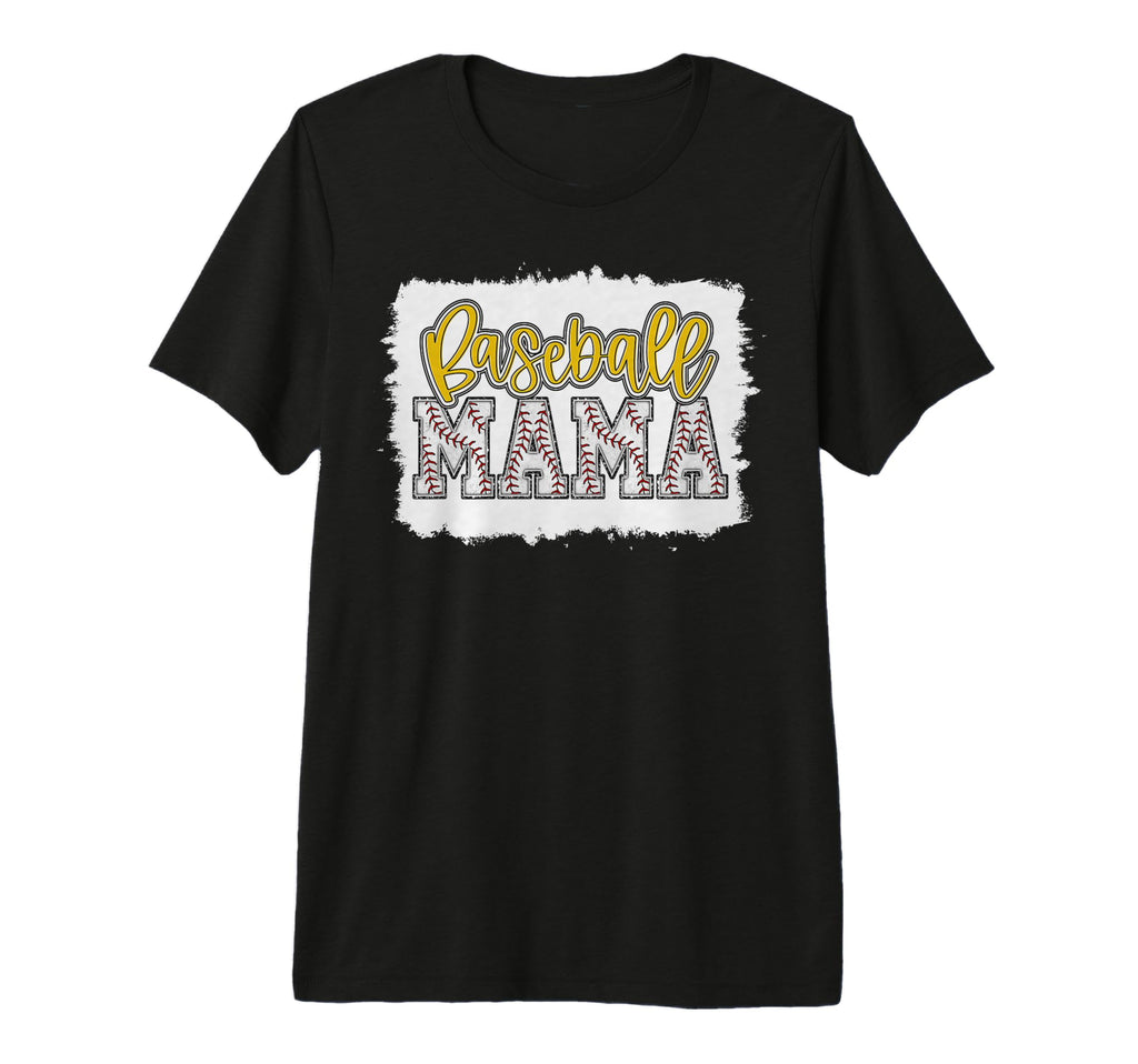 Baseball Mom Yellow Baseball Mama T-Shirt - Fun Novelty Design for Adults - T-Shirt, Sweatshirt, Hoodie