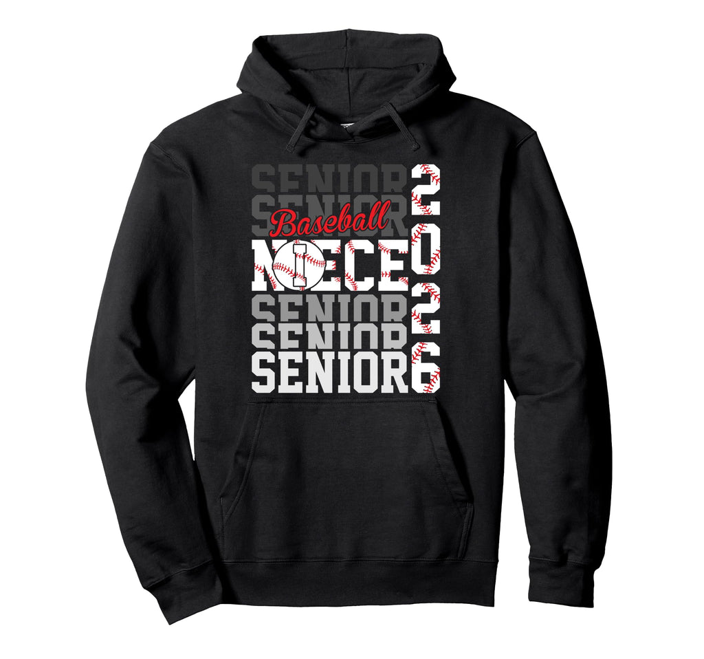 2026 Baseball Senior Niece Graduation Hoodie - Novelty Apparel Unisex - T-Shirt, Sweatshirt, Hoodie