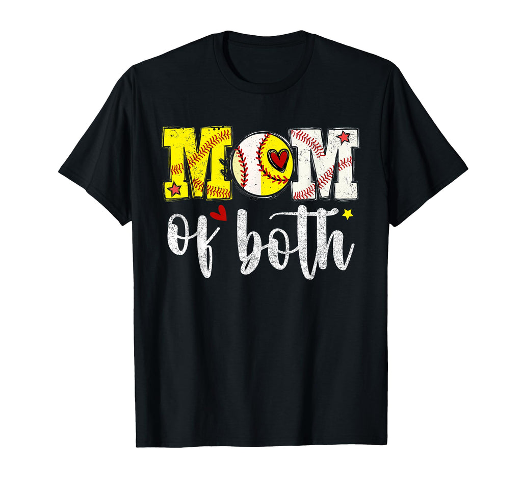 Mothers Day Mom Both Baseball Softball T-Shirt - Graphic Print for Adults - T-Shirt, Sweatshirt, Hoodie