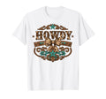 Turquoise Cowhide Howdy Cowgirl Bow T-Shirt - Unique Graphic for Adults - T-Shirt, Sweatshirt, Hoodie