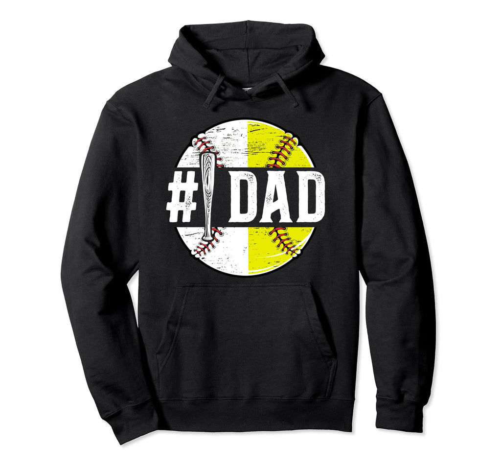 Baseball Softball Dad Best Softball Hoodie - Casual Everyday Wear Unisex - T-Shirt, Sweatshirt, Hoodie