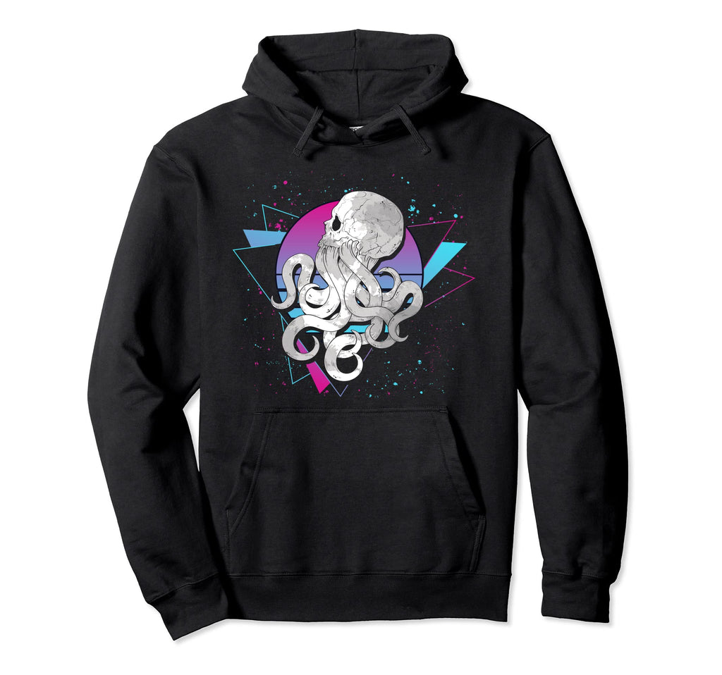 Synthwave Kraken Animal Vaporwave Sea Hoodie - Custom Art Print for Adults - T-Shirt, Sweatshirt, Hoodie