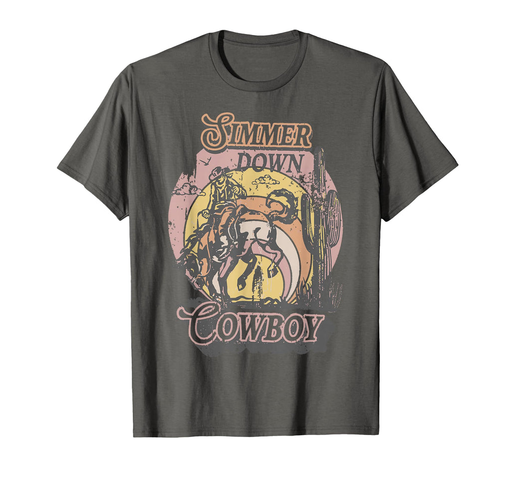 Simmer Summer Down Cowboy Cowgirl T-Shirt - Custom Art Print Unisex - T-Shirt, Sweatshirt, Hoodie