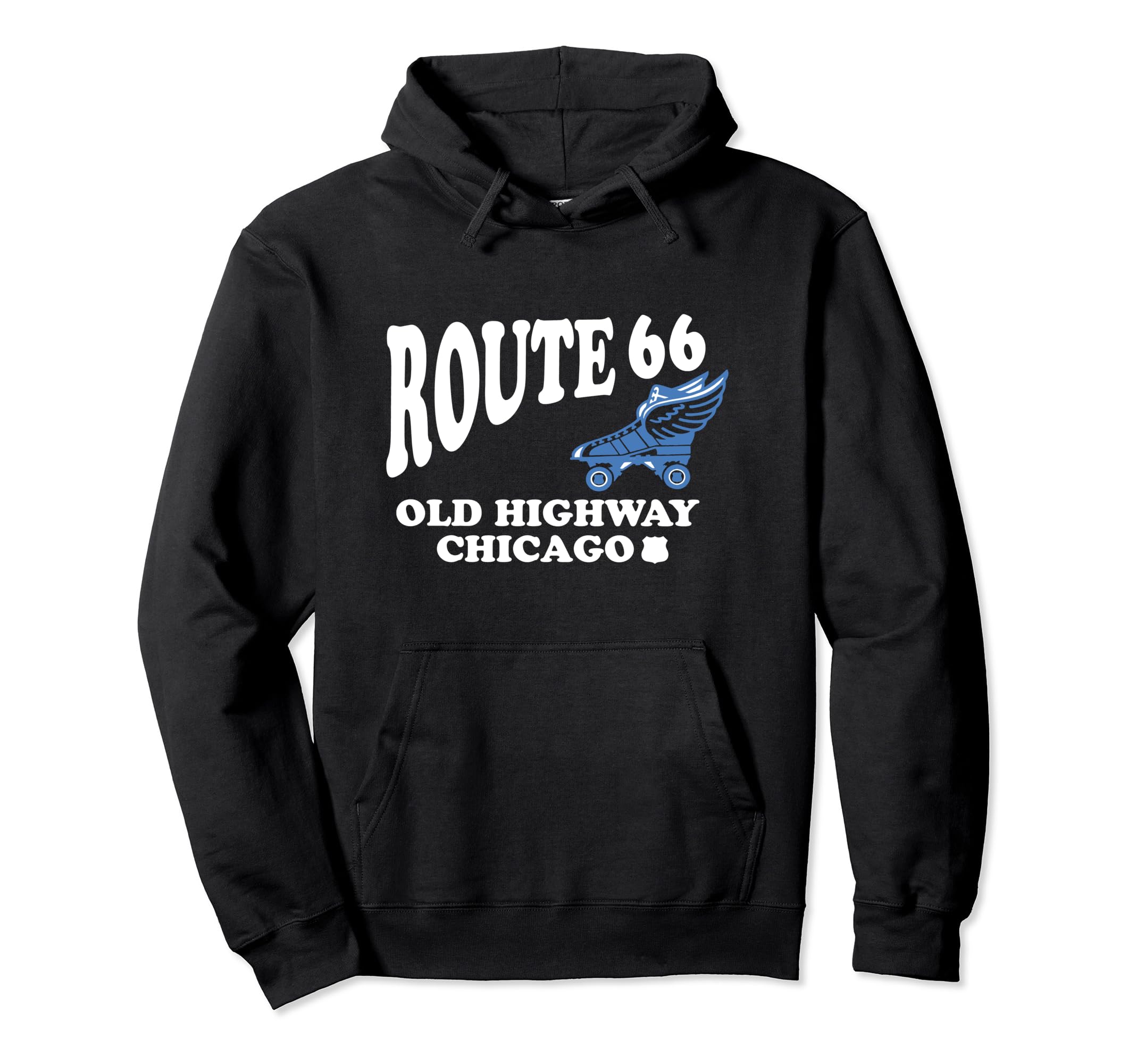 Route 66 Old Highway Chicago Hoodie - Minimalist Print for Adults - T-Shirt, Sweatshirt, Hoodie