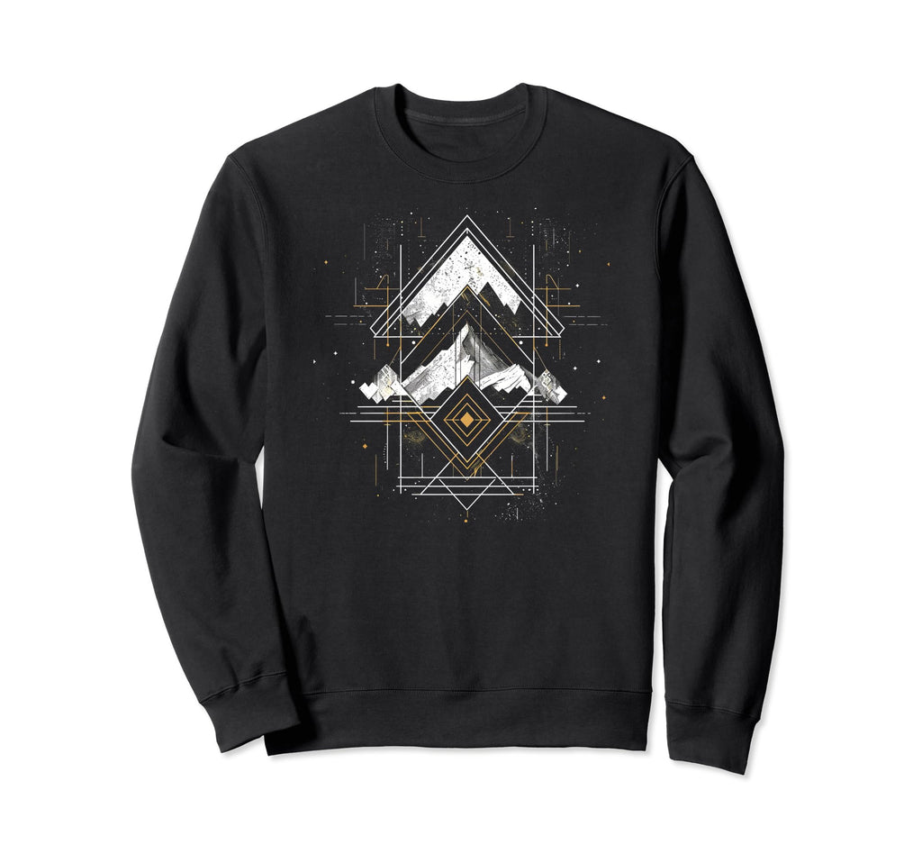 Abstract Geometric Black Amber Sweatshirt - Minimalist Print Men Women - T-Shirt, Sweatshirt, Hoodie