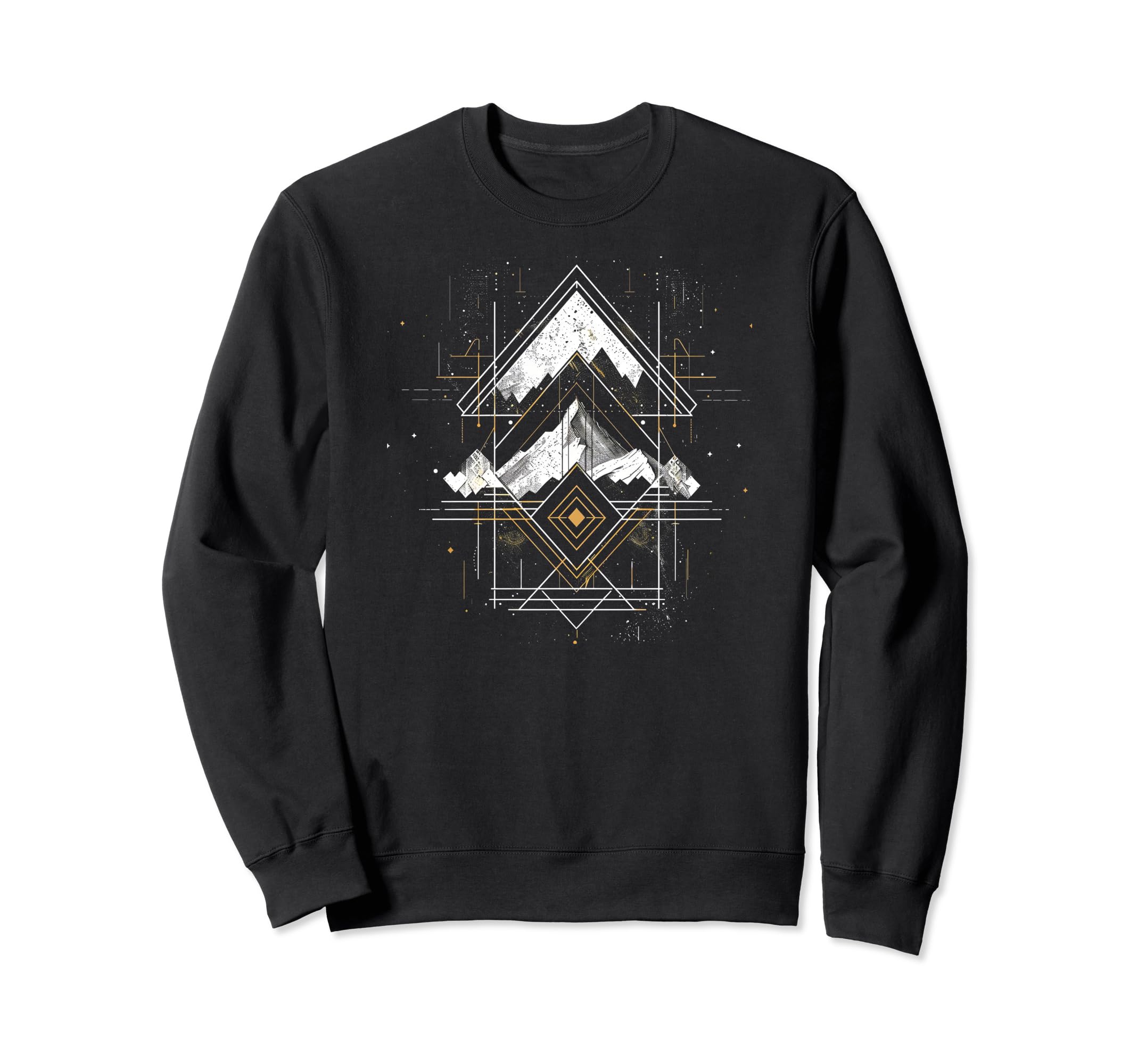 Abstract Geometric Black Amber Sweatshirt - Minimalist Print Men Women - T-Shirt, Sweatshirt, Hoodie