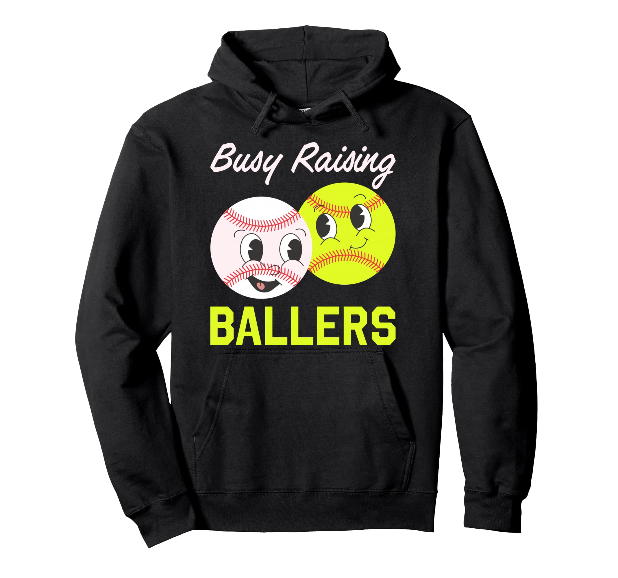 Busy Raising Ballers Baseball Softball Hoodie - Trendy Graphic Men Women - T-Shirt, Sweatshirt, Hoodie