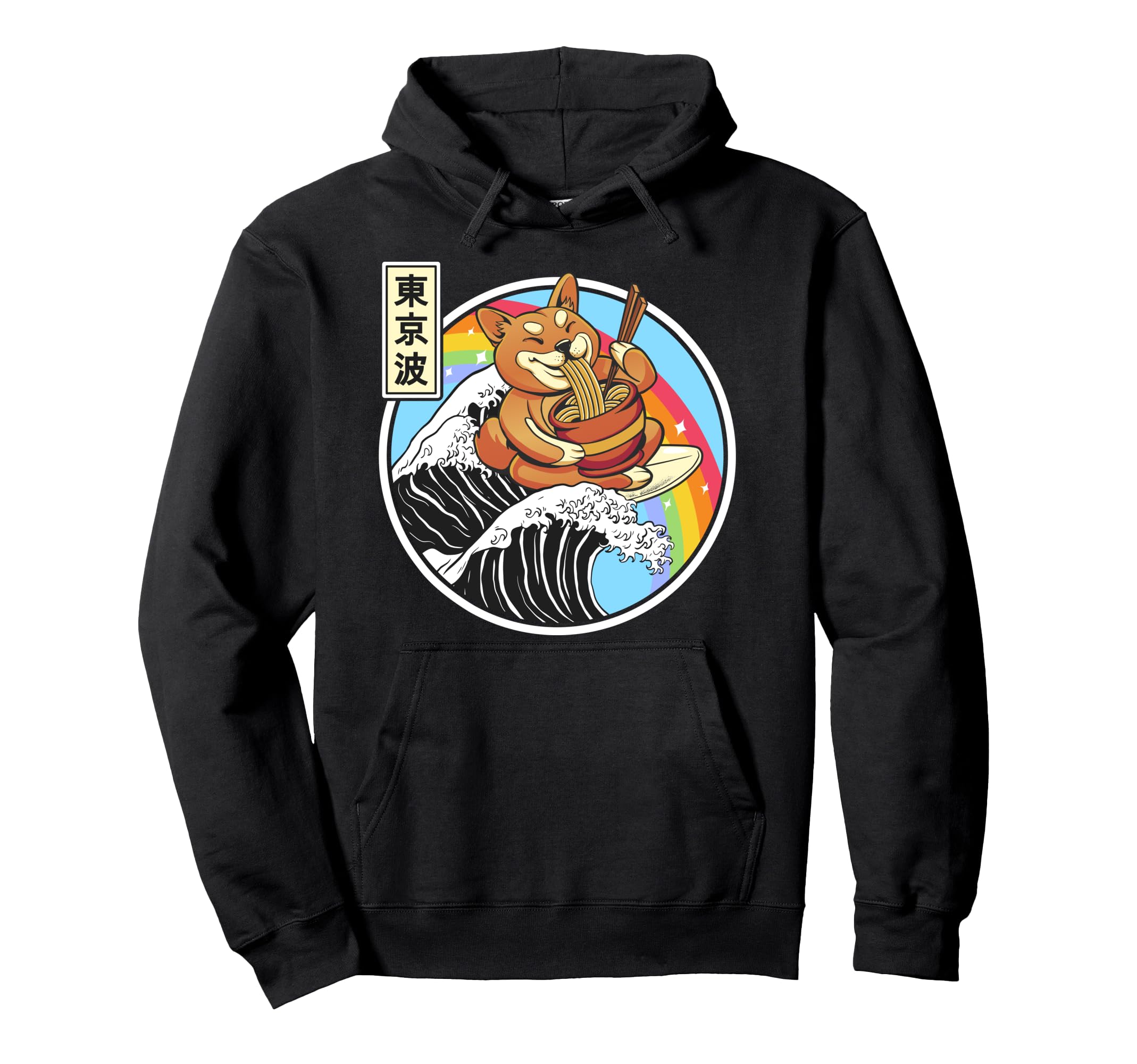 Shiba Inu Eating Ramen Surfing Hoodie - Streetwear Style Men Women - T-Shirt, Sweatshirt, Hoodie
