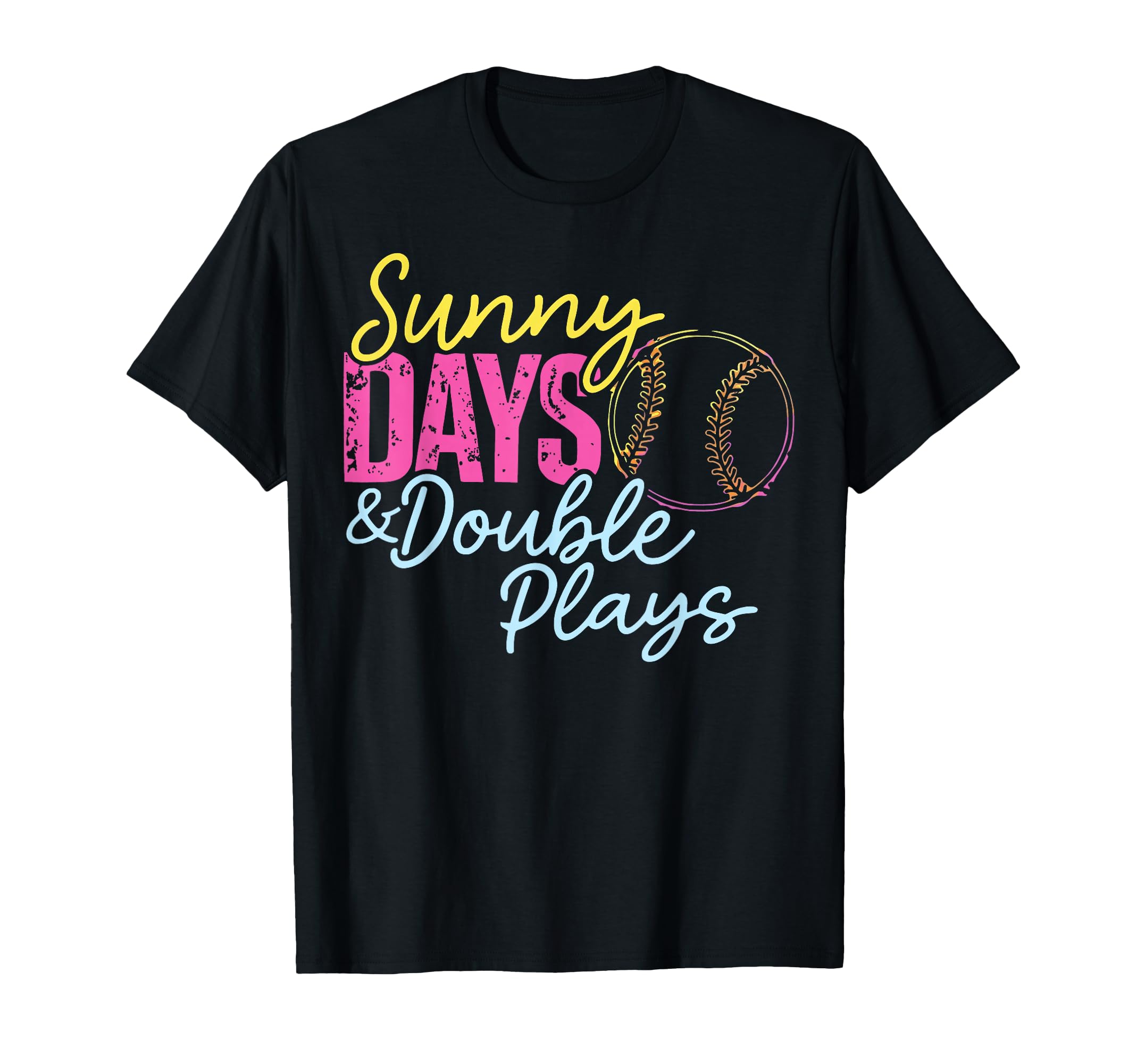 Sunny Days Double Plays Softball T-Shirt - Aesthetic Graphic Men Women - T-Shirt, Sweatshirt, Hoodie