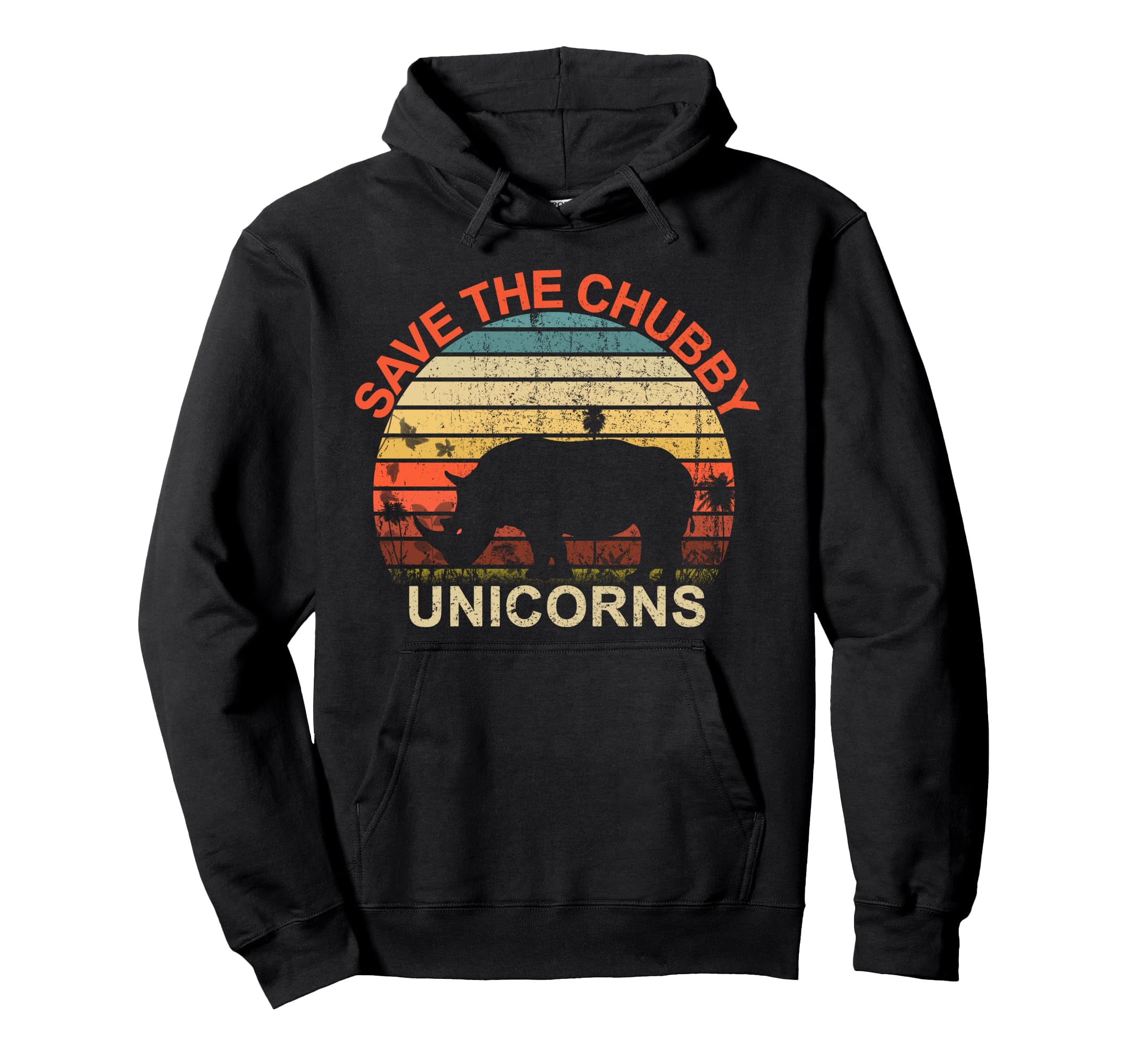 Save Chubby Unicorns Distressed Hoodie - Streetwear Style Unisex - T-Shirt, Sweatshirt, Hoodie