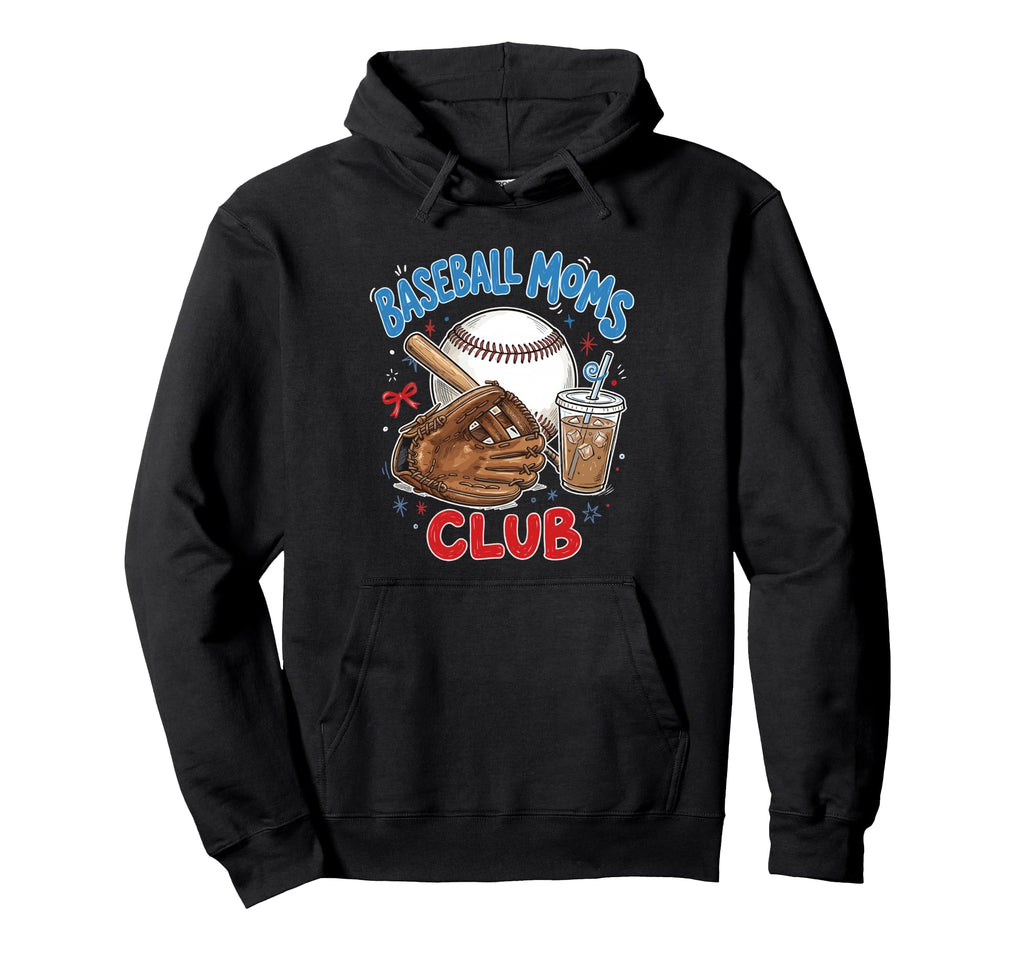 Baseball Moms Club Iced Coffee Sports Hoodie - Streetwear Style for Adults - T-Shirt, Sweatshirt, Hoodie
