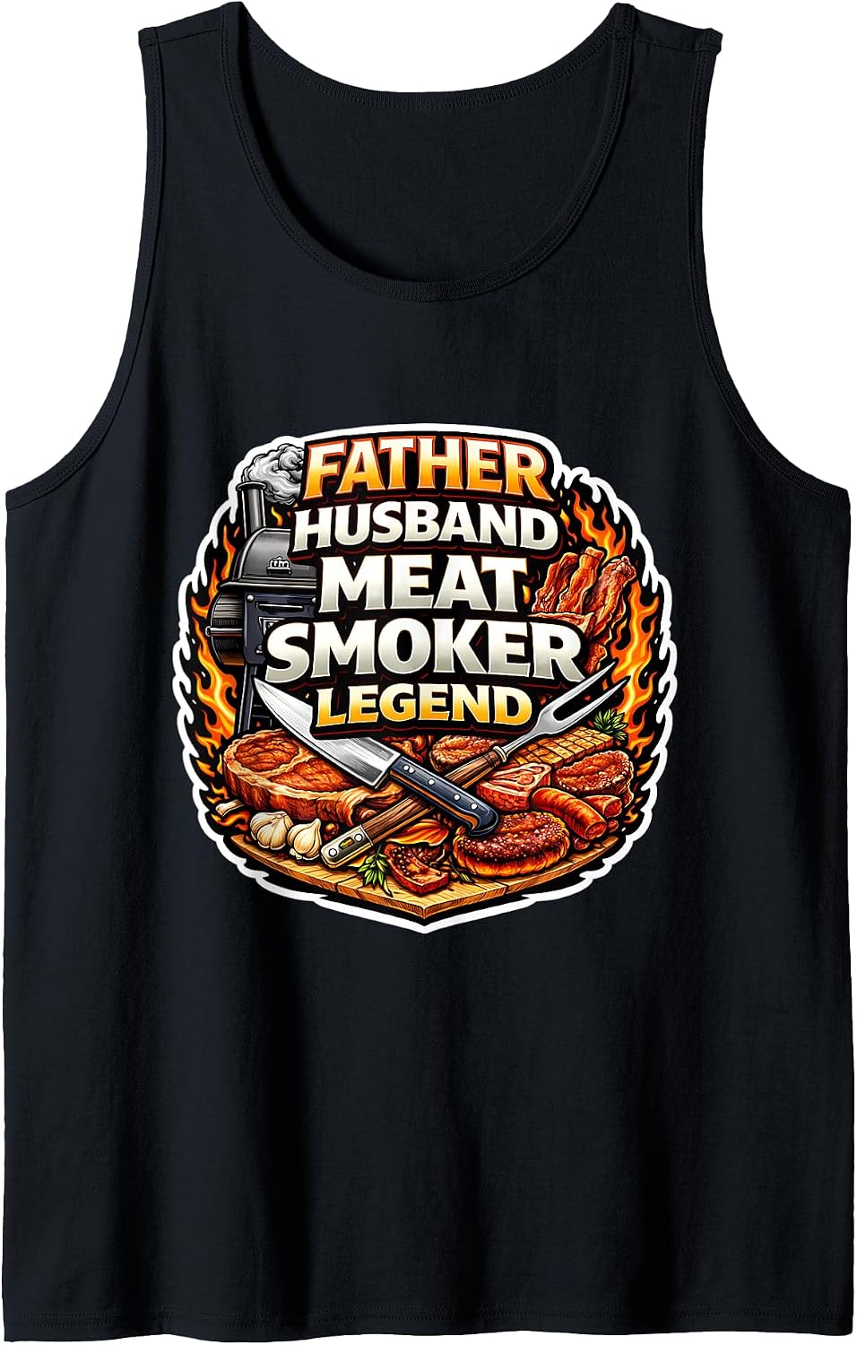 Father Husband Meat Smoker Legend Funny Dad Merch - Adult & Kids T-Shirts, Sweatshirts & Hoodies apparel design preview 1