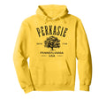 Perkasie Pennsylvania Distressed Hoodie - Novelty Apparel Men Women - T-Shirt, Sweatshirt, Hoodie