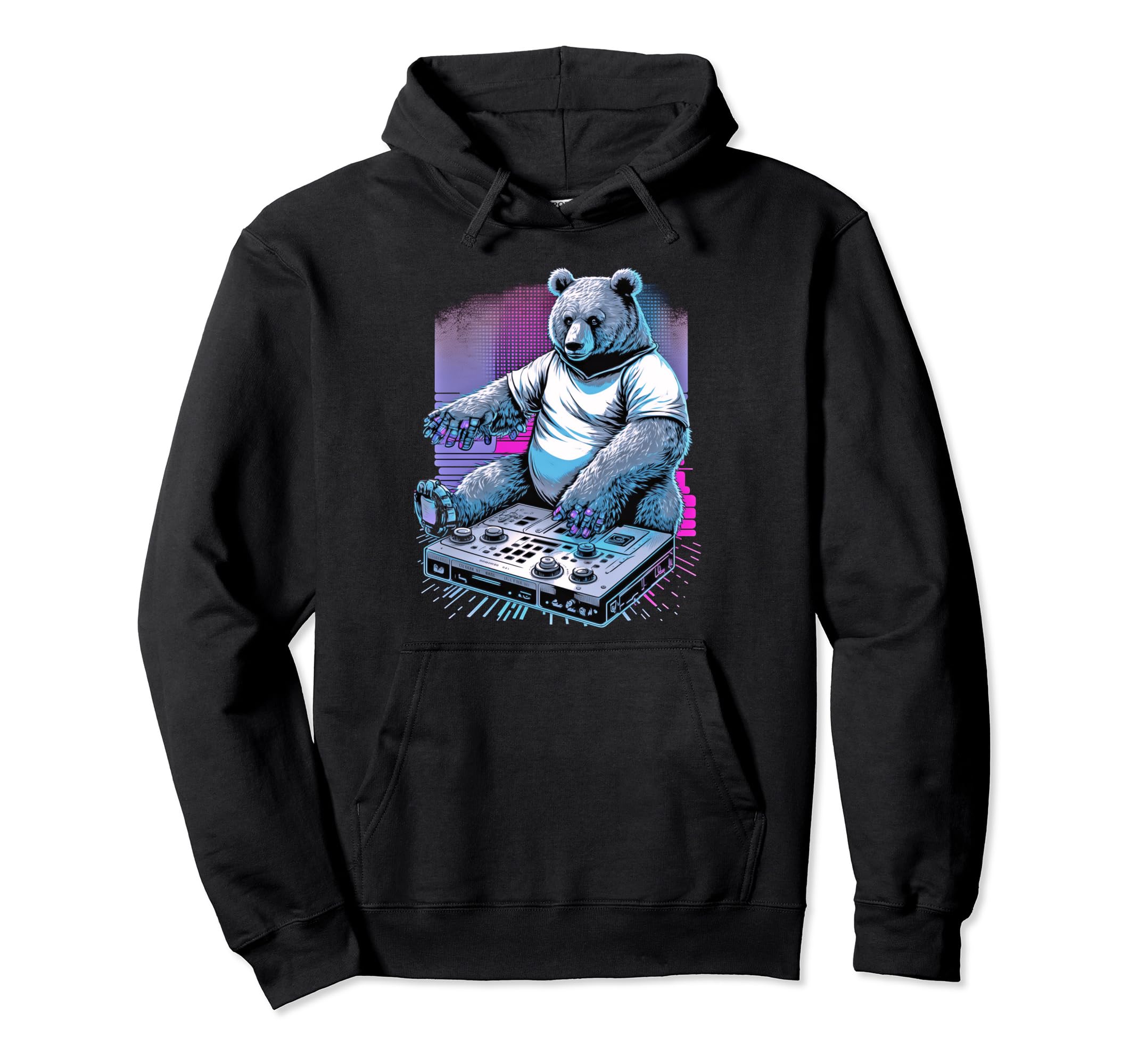 Vaporwave Aesthetic Teddy Bear Hoodie - Fun Novelty Design for Adults - T-Shirt, Sweatshirt, Hoodie