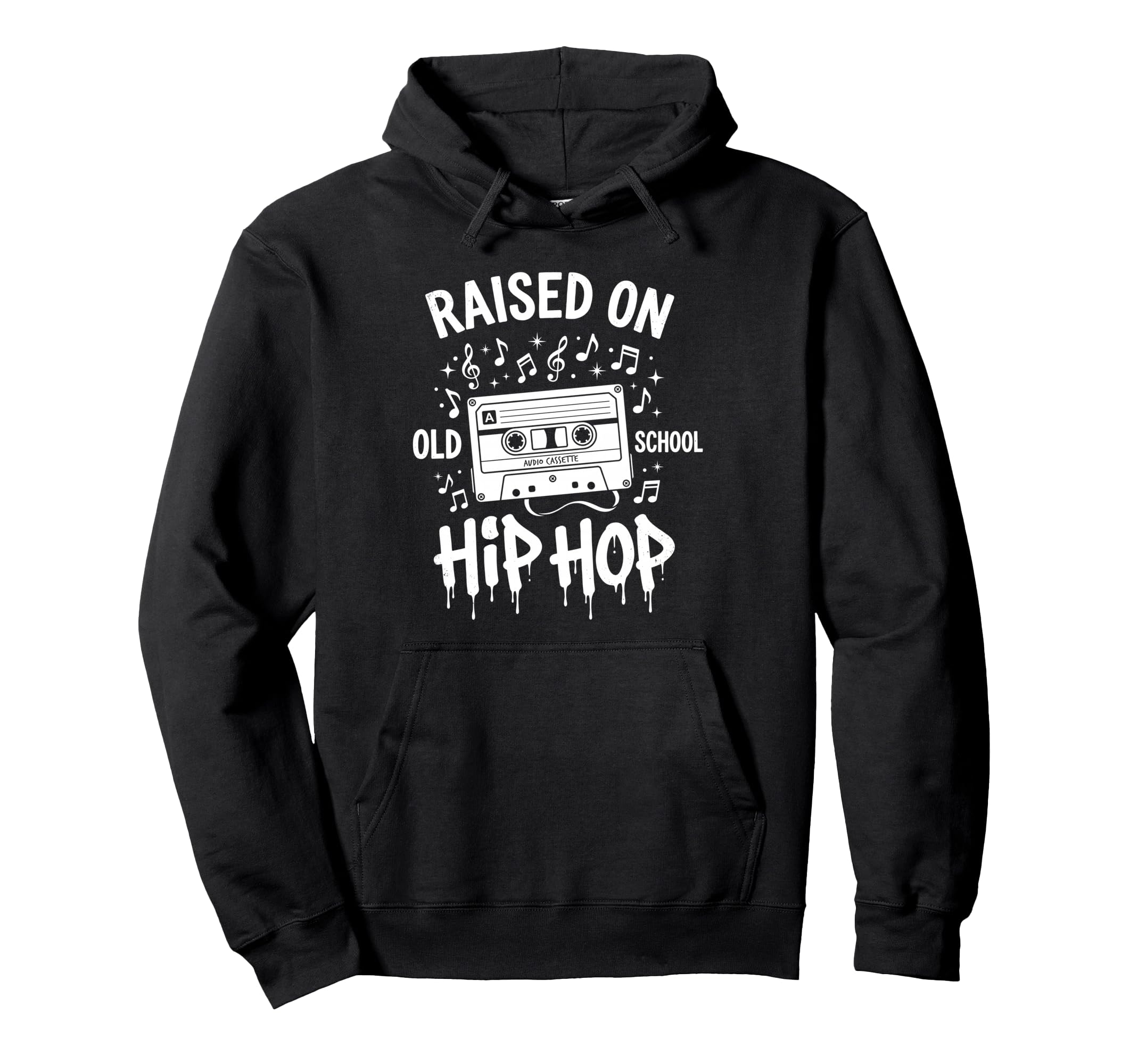 Raised Old School Hip Hop Cassette Tape Hoodie - Trendy Graphic Unisex - T-Shirt, Sweatshirt, Hoodie