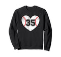 Baseball Heart Player 35 Baseball Sweatshirt - Unique Graphic for Adults - T-Shirt, Sweatshirt, Hoodie