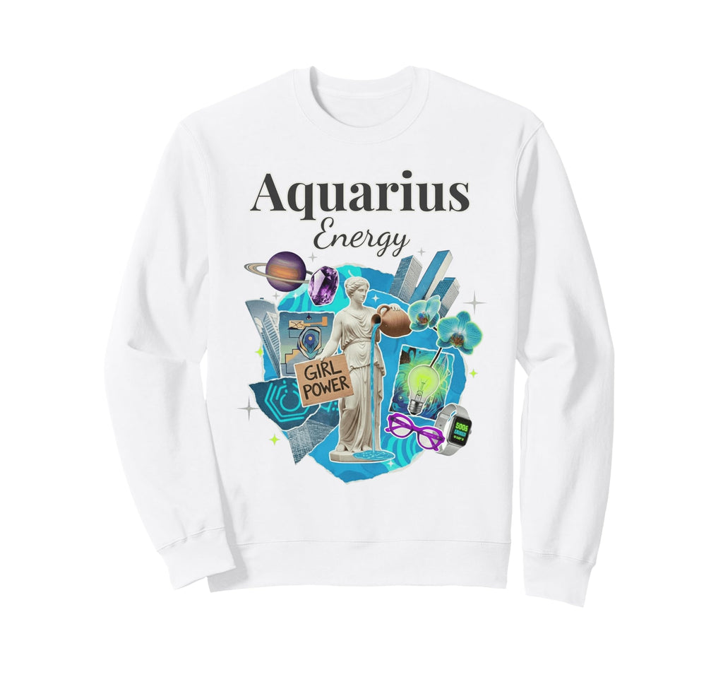 Aquarius Energy Zodiac Sweatshirt - Casual Everyday Wear for Adults - T-Shirt, Sweatshirt, Hoodie