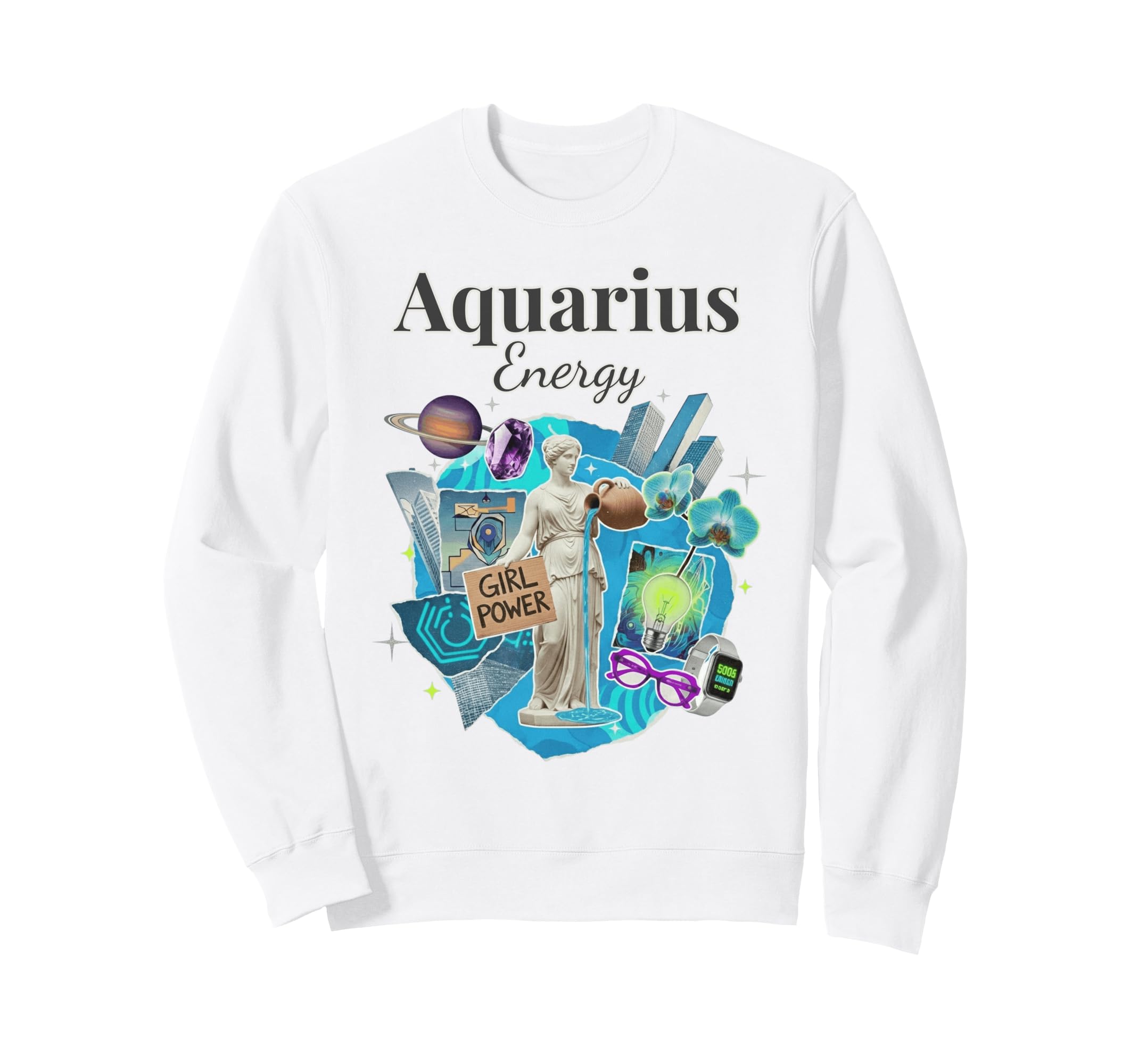 Aquarius Energy Zodiac Sweatshirt - Casual Everyday Wear for Adults - T-Shirt, Sweatshirt, Hoodie