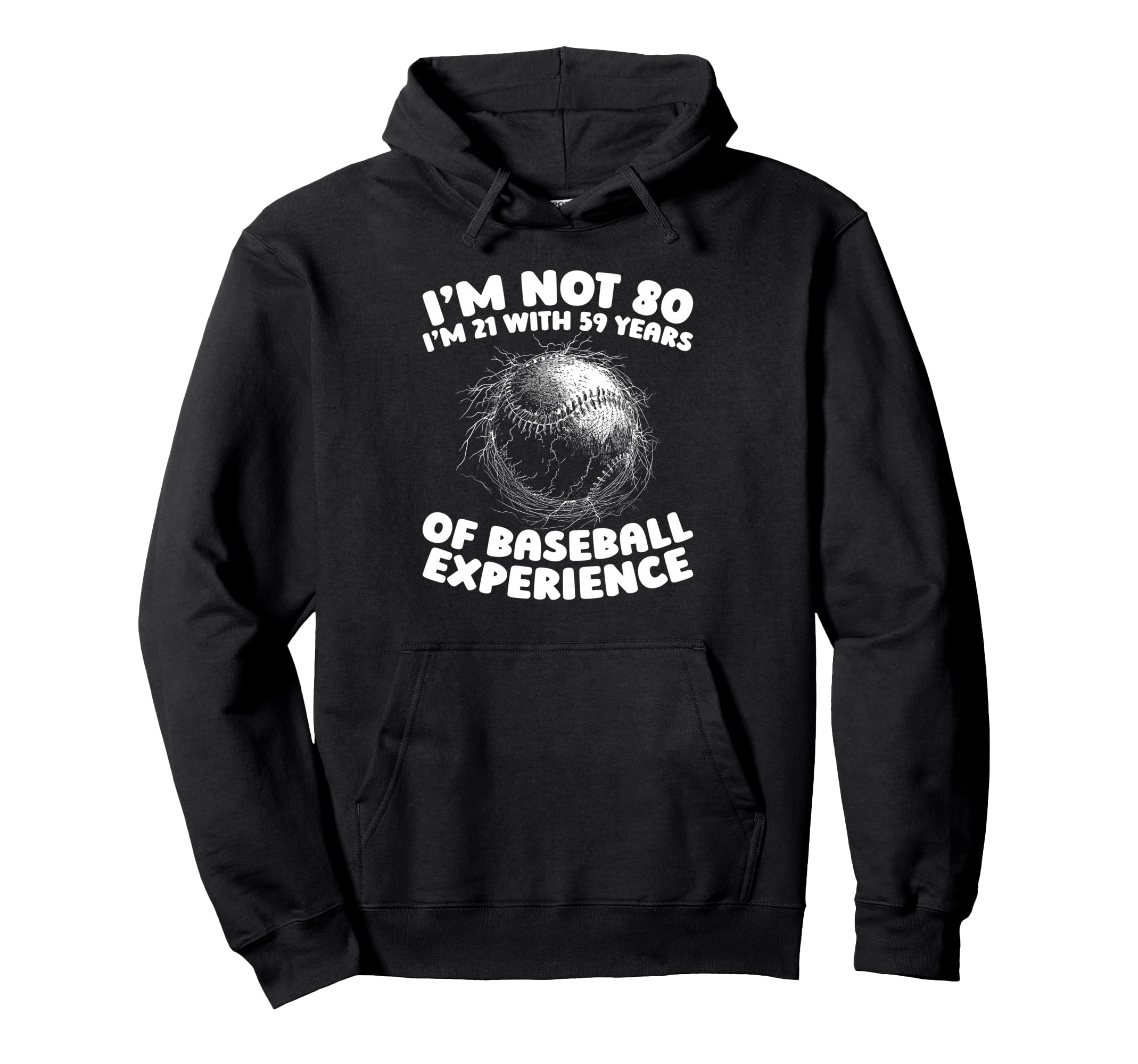 80Th Birthday Baseball Baseballer Hoodie - Unique Graphic for Adults - T-Shirt, Sweatshirt, Hoodie