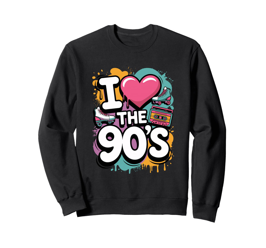I Love 90S Roller Skates Cassette Sweatshirt - Unique Graphic for Adults - T-Shirt, Sweatshirt, Hoodie