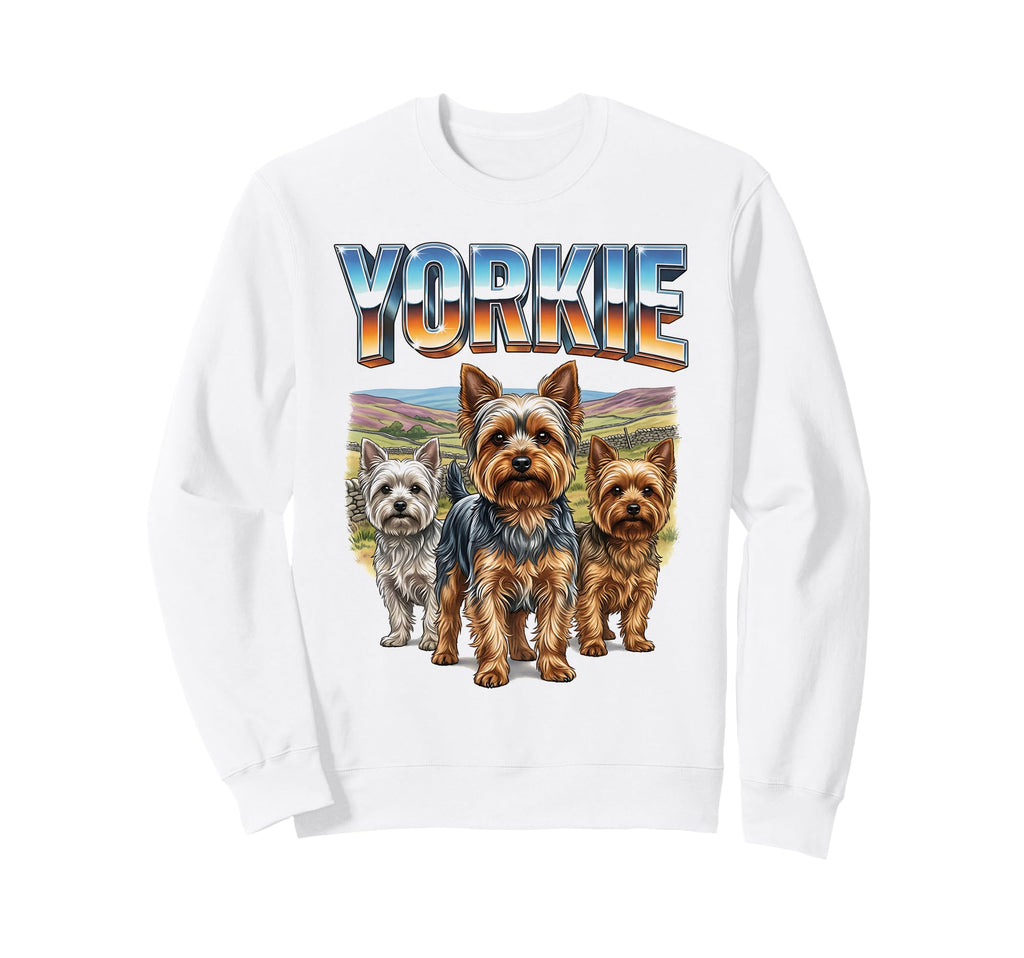 Yorkie 90S Dog Lover 80S Yorkie Sweatshirt - Novelty Apparel for Adults - T-Shirt, Sweatshirt, Hoodie